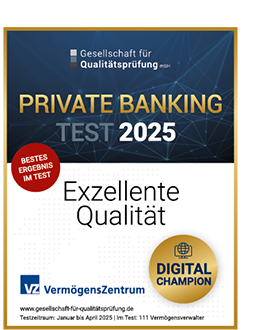 Auszeichnung Private Banking Test 2025 – VZ VermögensZentrum Auszeichnung Private Banking Test 2025 – VZ VermögensZentrum